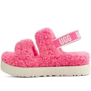 Women’s UGG Oh Fluffita Pink Plush Slippers Cozy Furry Comfort Size 7